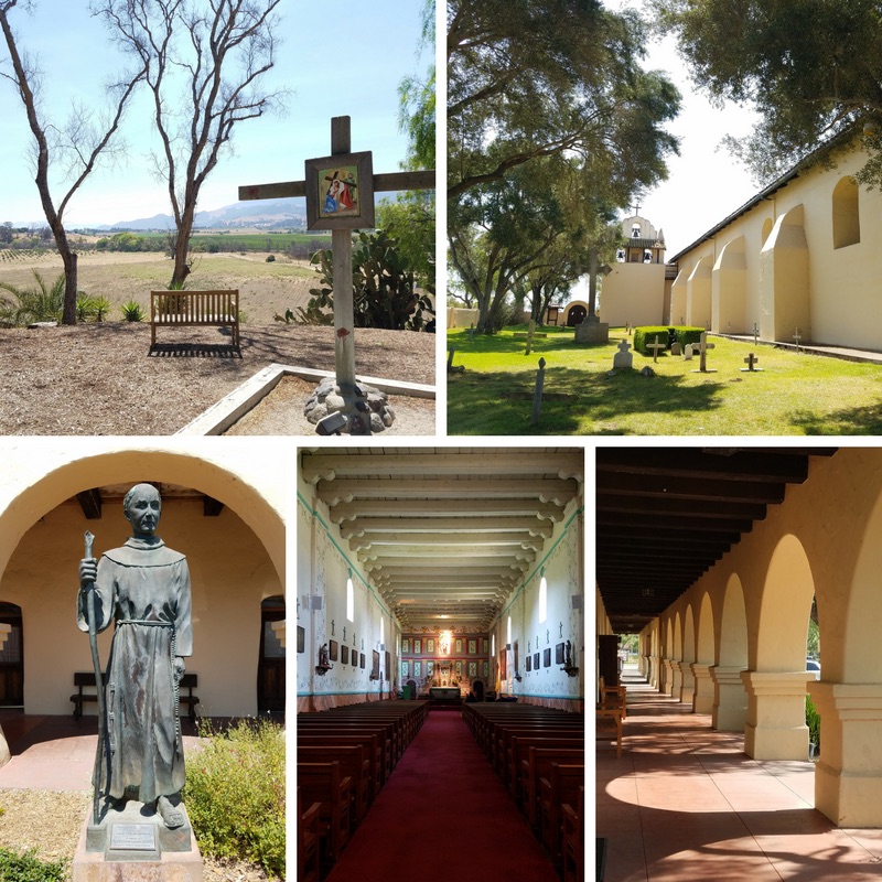 Mission Santa Ines, Statue of Father Junipero Serra, Stations of the Cross, and Cemetery in Solvang CA