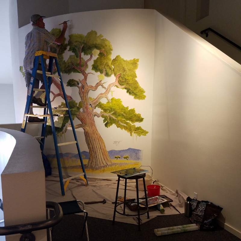  A Might Oak mural by John Iwerks at the Wildling Museum of Art & Architecture in Solvang CA