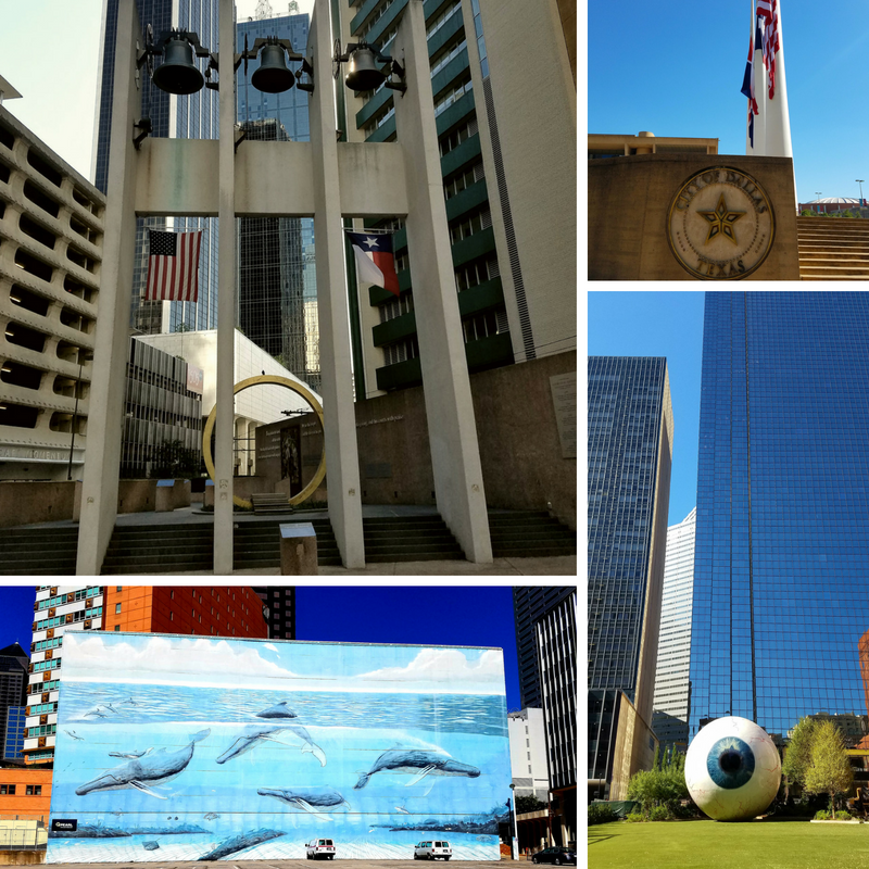 Downtown Dallas City Hall Art Murals Thanksgiving Square Plaza