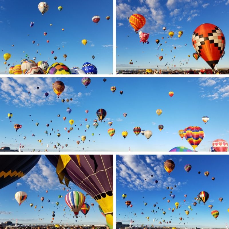 A multitude of hot air balloons fill the sky!