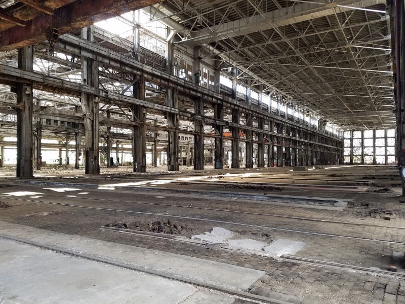 Inside of abandoned building at the Albuquerque Rail Yards