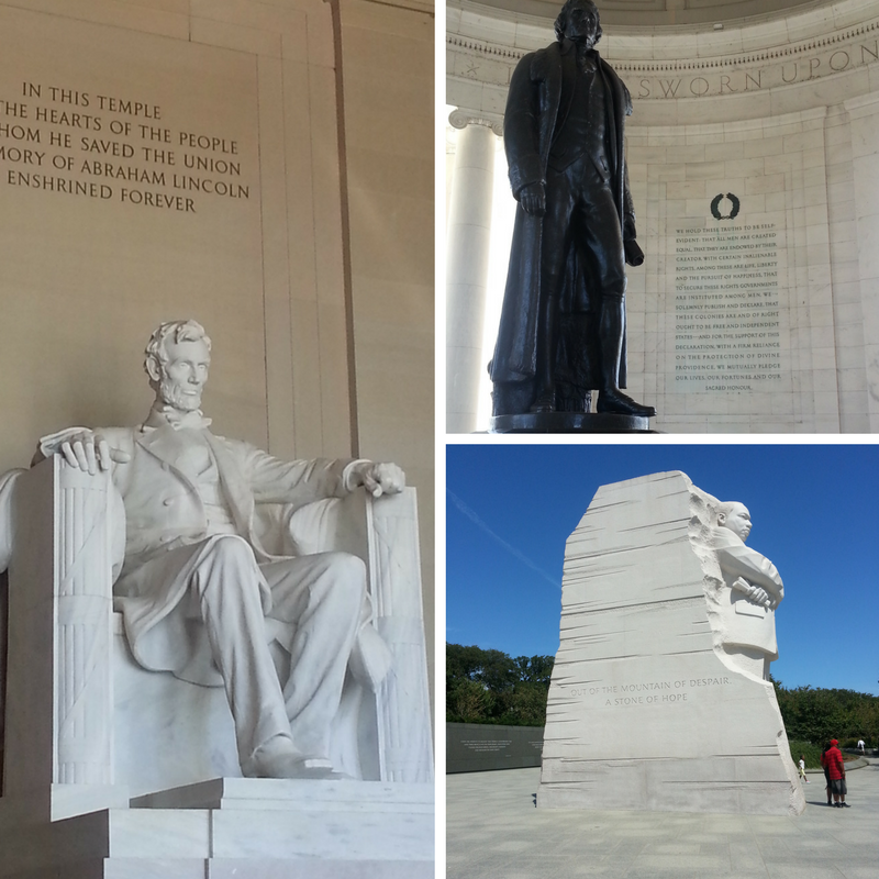 Washington DC National Mall Abe Lincoln Thomas Jefferson Martin Luther King, Jr Memorials