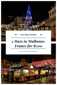 Christmas Lights and Market Stalls in Mulhouse France