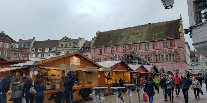 Mulhouse France Christmas Market Stalls