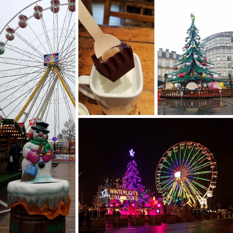 Luxembourg City Christmas Market, Ferris Wheel, Christmas Tree, Hot Chocolate