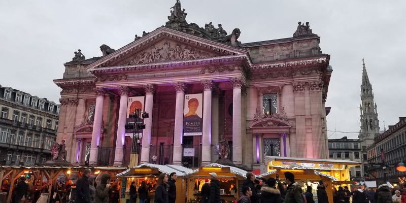 Place de la Bourse, Christmas Market Brussels Belgium