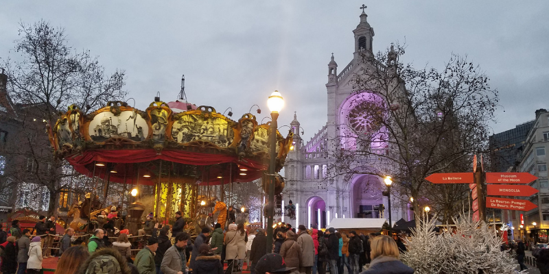 Eglise Sainte Catherine, Christmas Market, Brussels Belgium