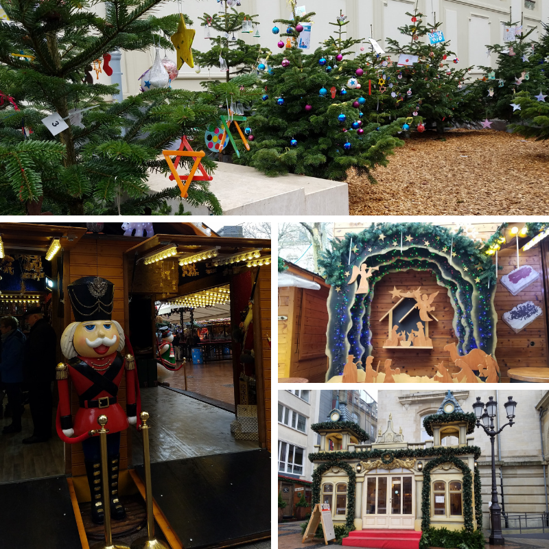 Christmas Trees, Nativity Scene, Nutcracker decoration at Luxembourg City Christmas Markets, Place d'Armes