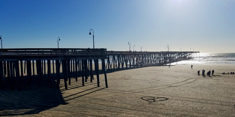 Pismo Beach Pier on a sunny day.